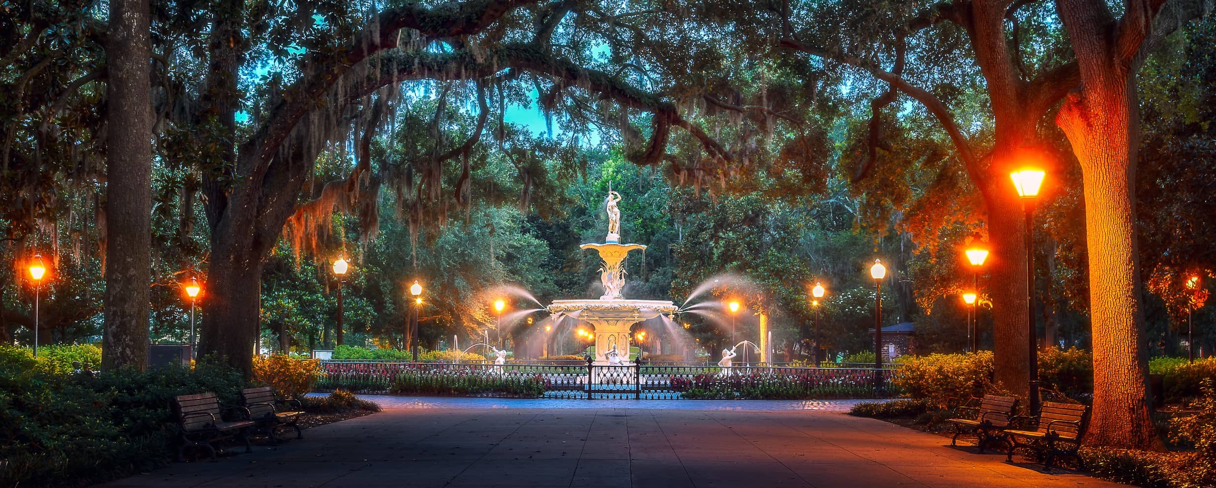 Fountain inside of a park in Georgia Fountain inside of a park in Georgia